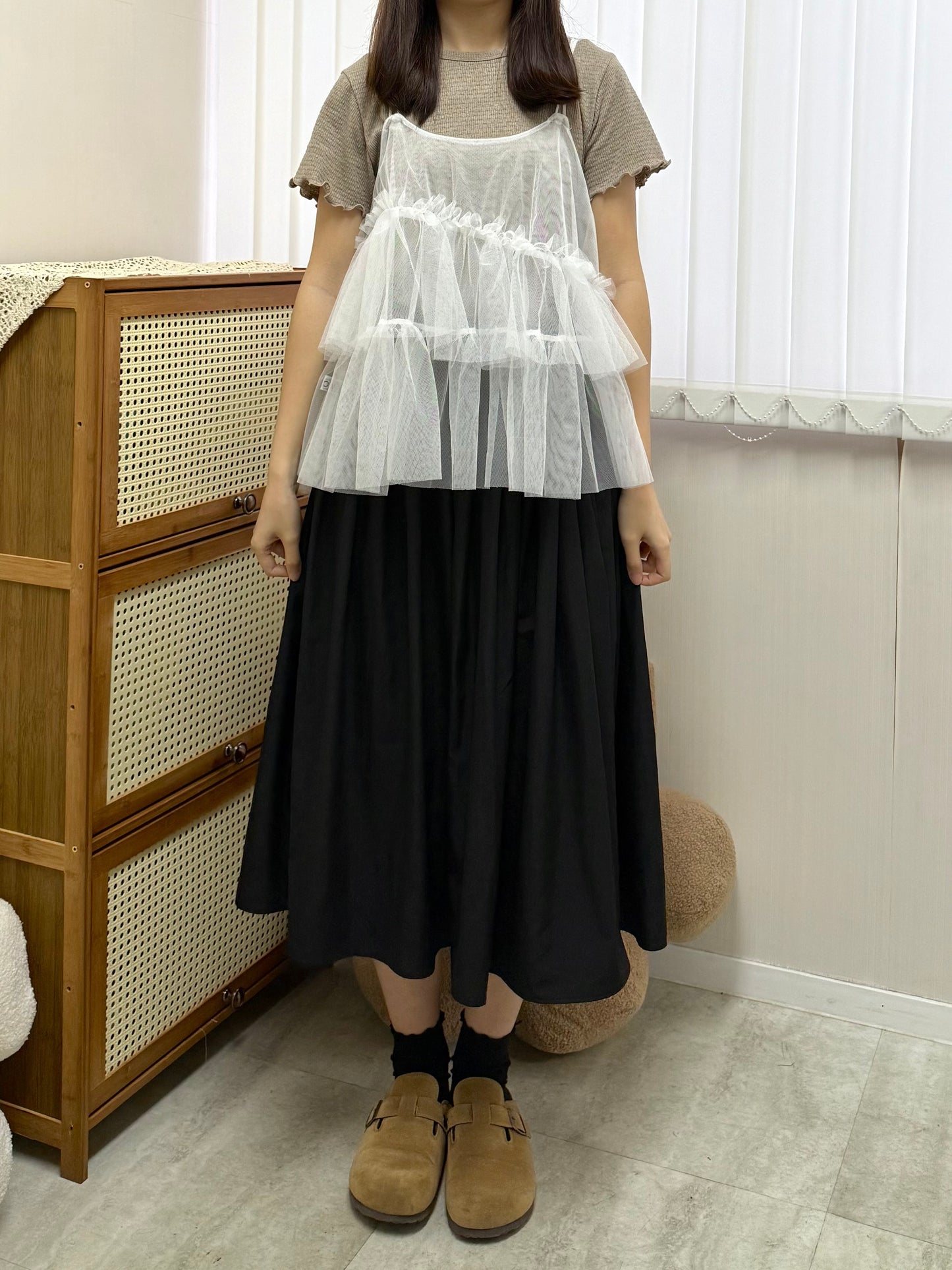 限時set price! Ruffle tee+網紗馬甲