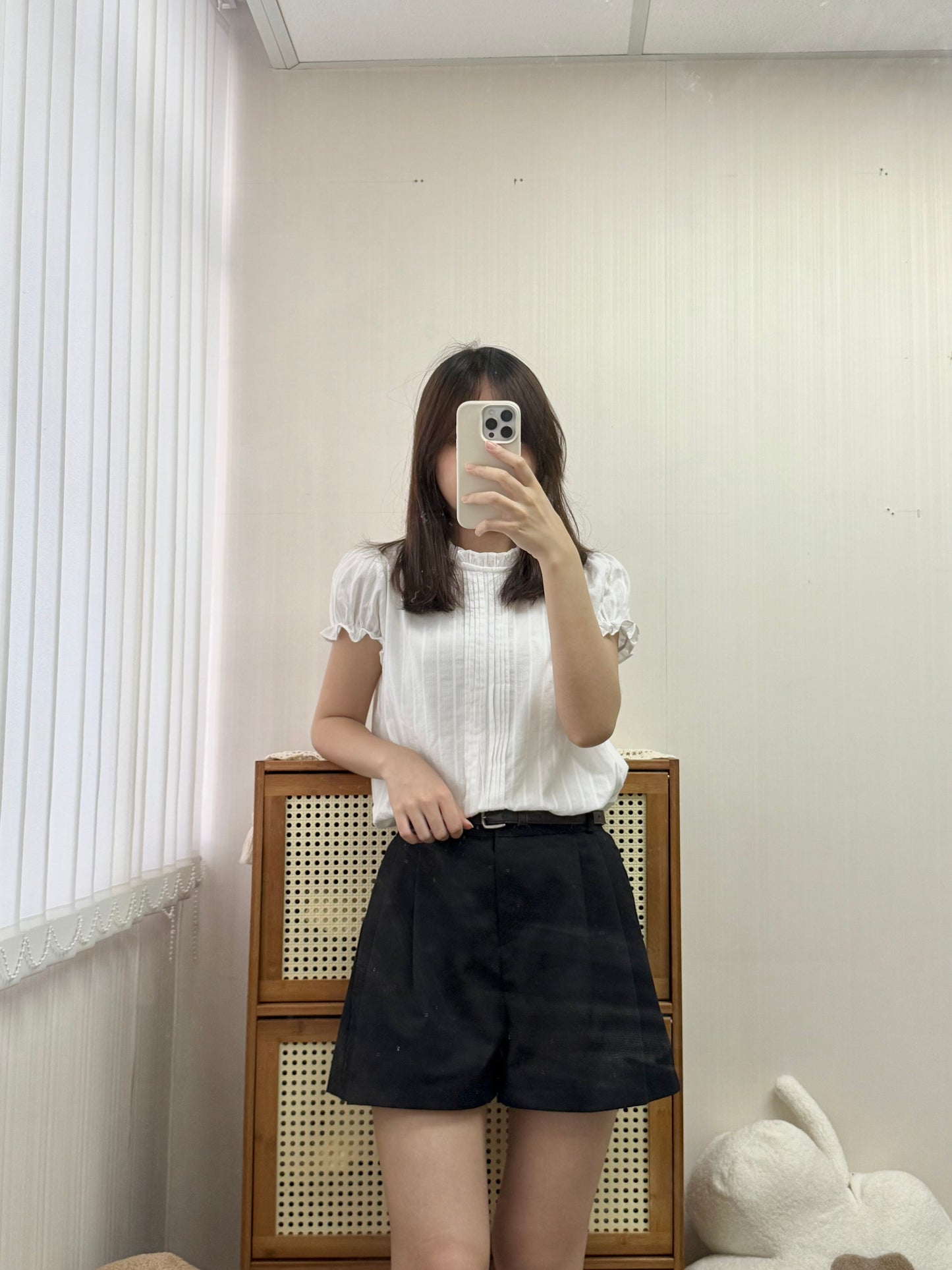 超美!暗紋蕾絲ruffle blouse