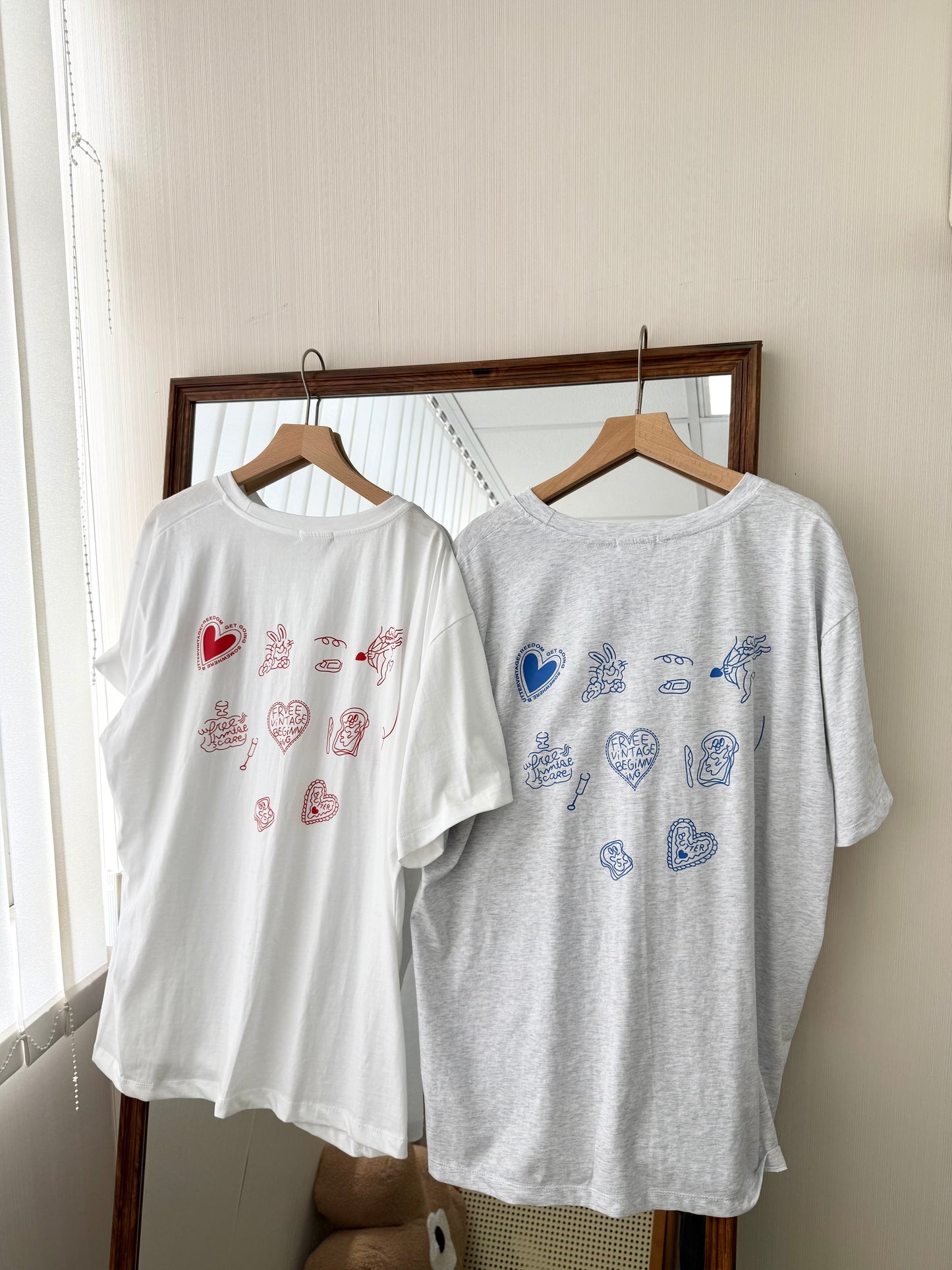 可愛doodle棉質寬鬆tee