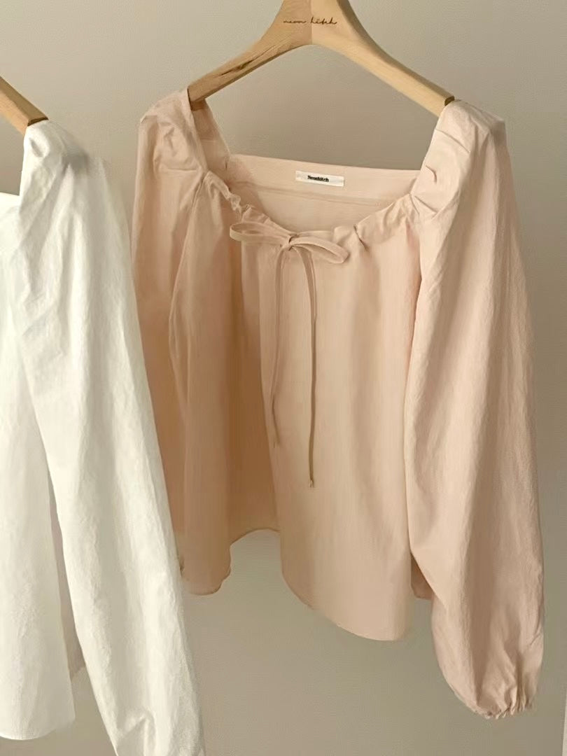 氣質方領束肩blouse