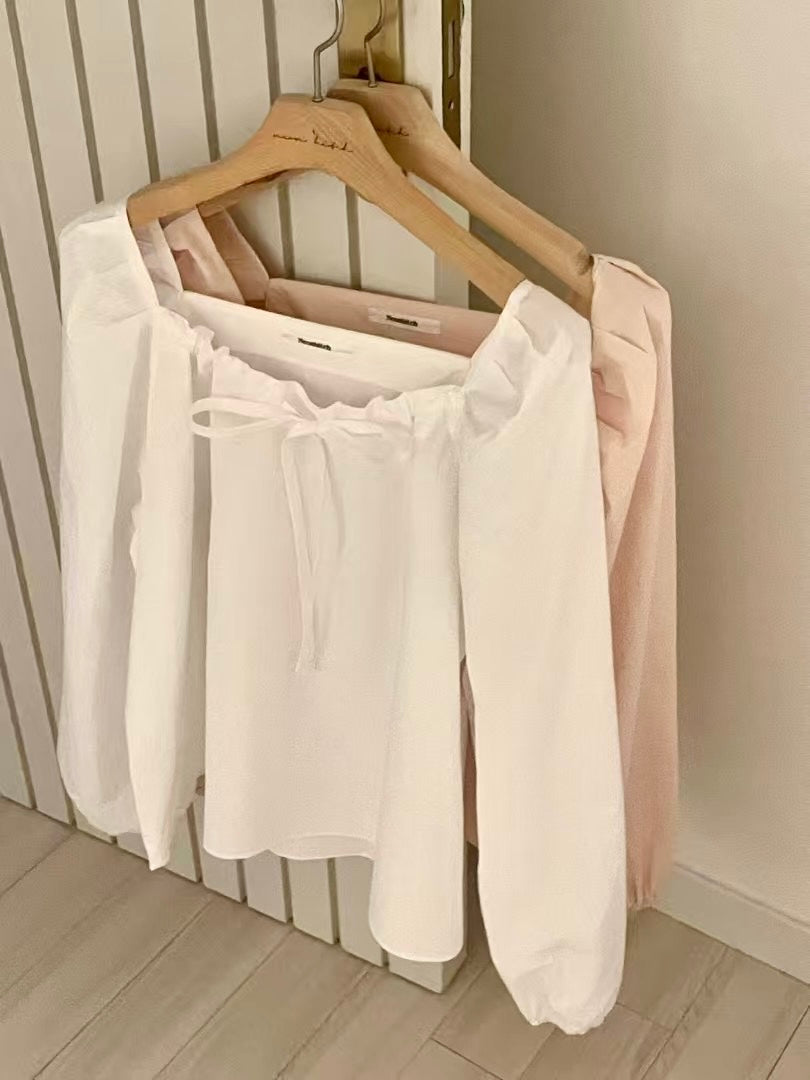 氣質方領束肩blouse