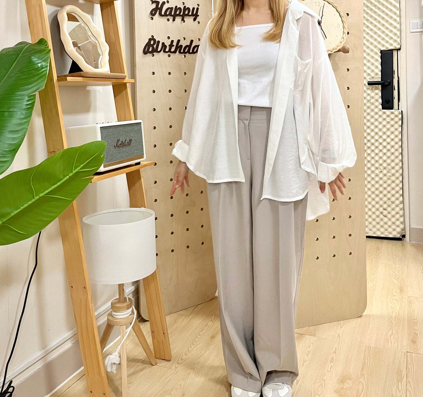 Sheer side slit shirt