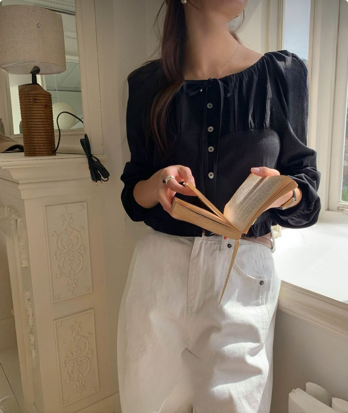 超美!暗紋綁帶blouse🤍