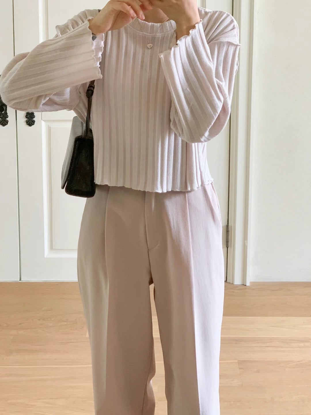 直紋薄款cropped top