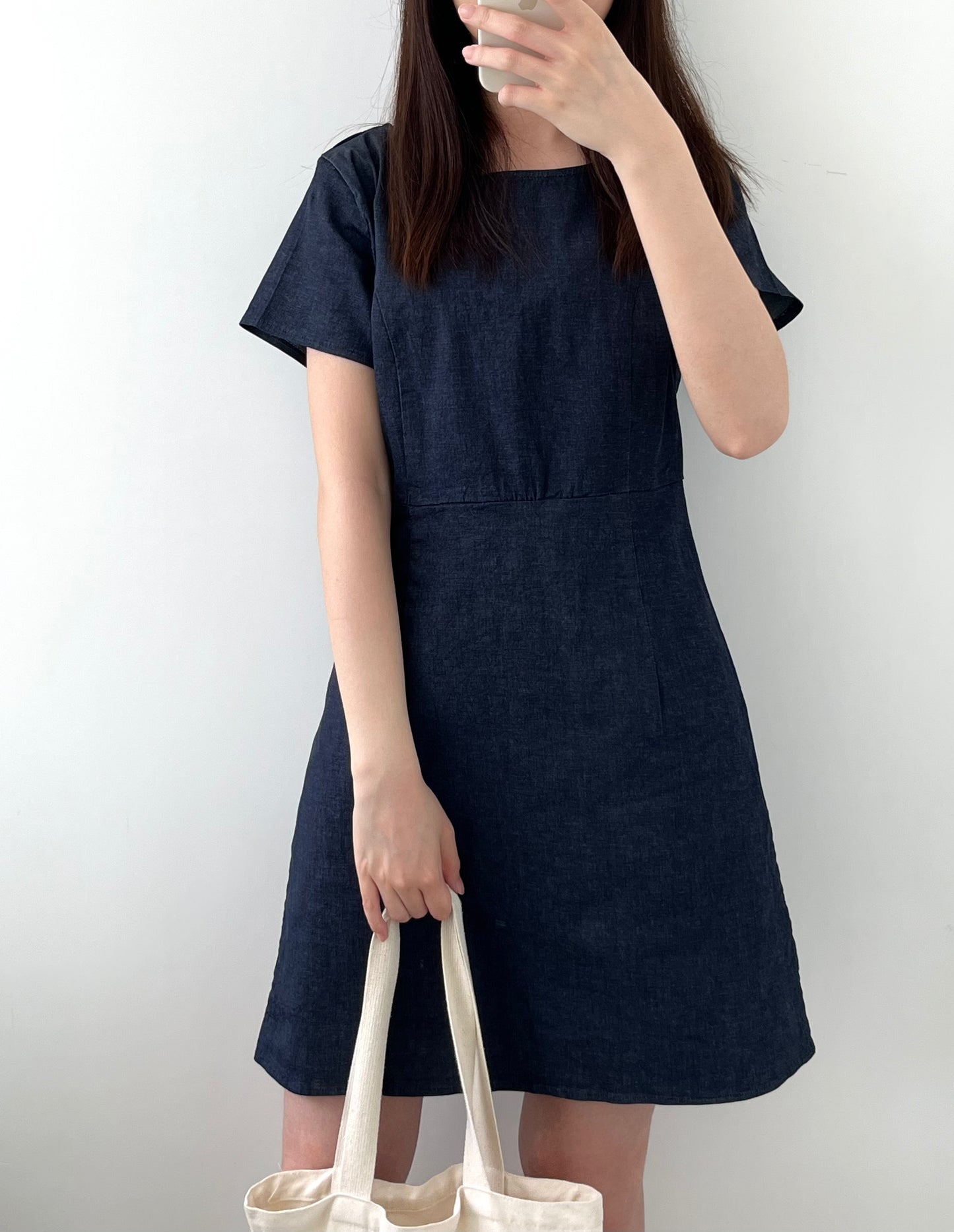 Soft fabric denim dress