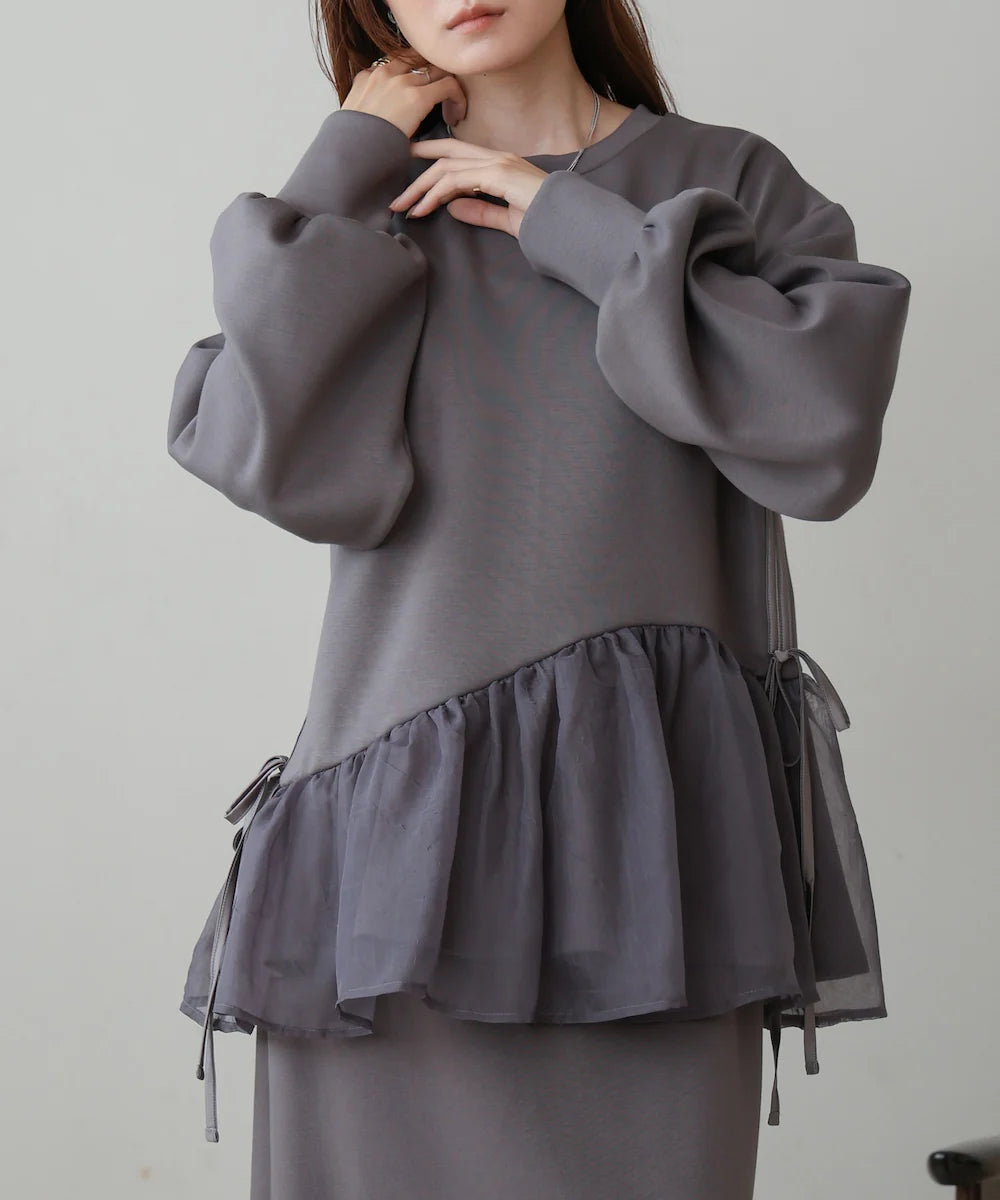 [JP] peplum organza ponte tops