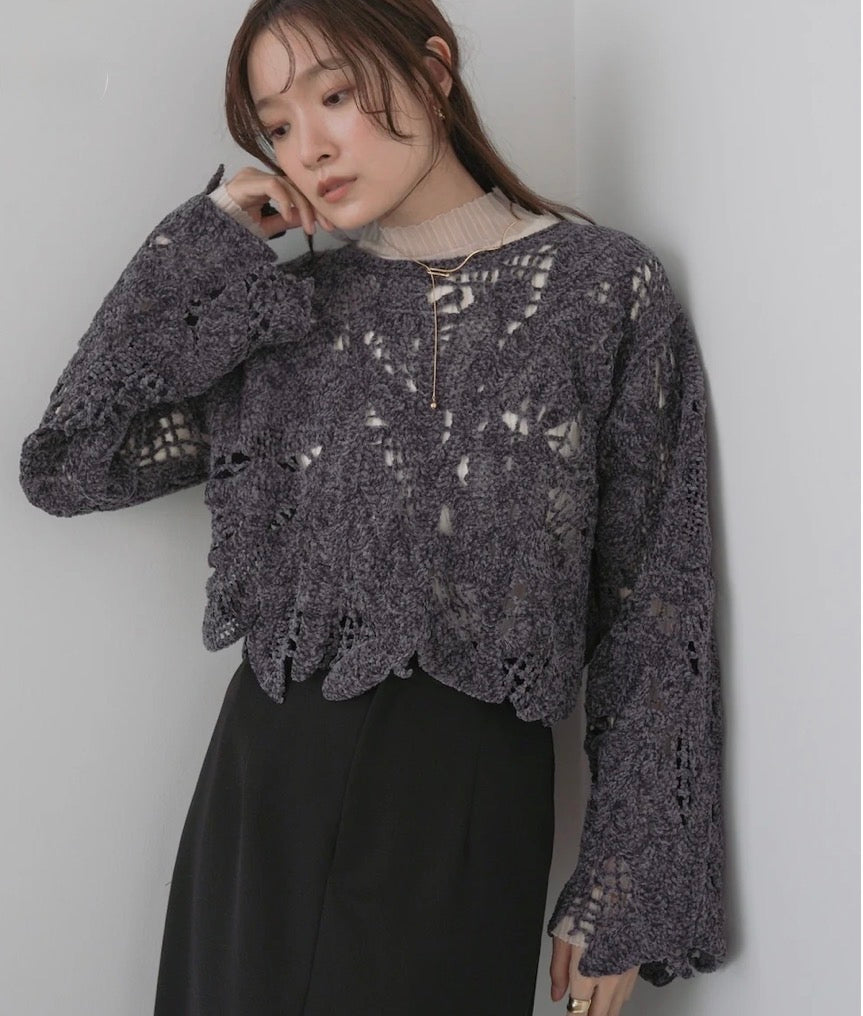 [JP] Mall Yarn Crochet Short Tops