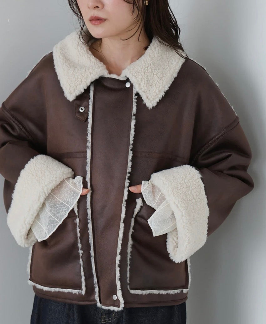 [JP] Faux suede sheepskin blouson