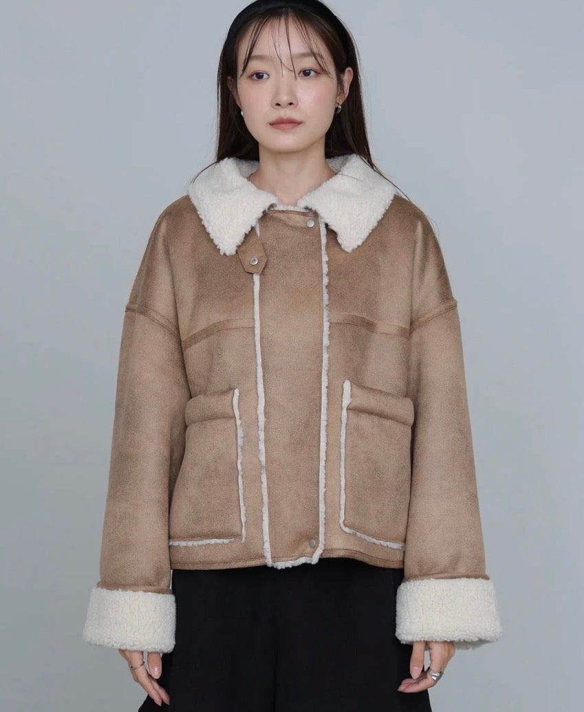[JP] Faux suede sheepskin blouson