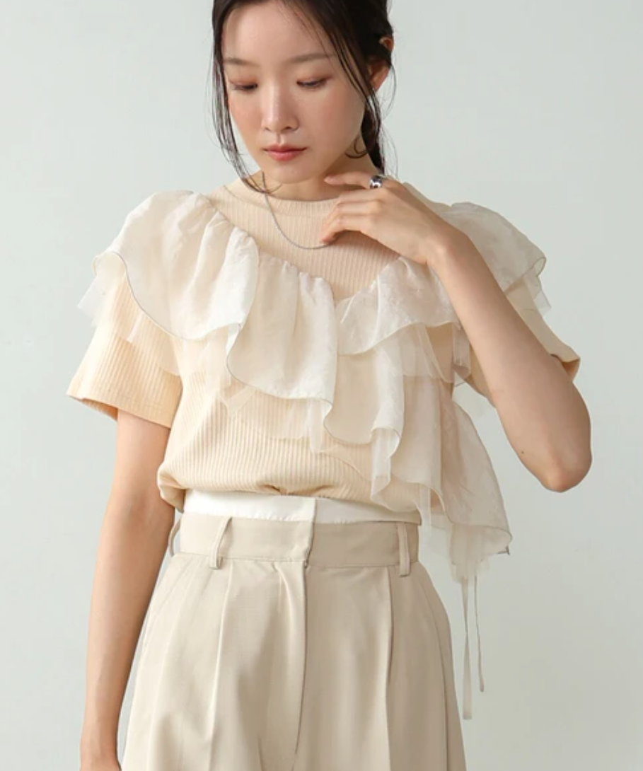 [JP] asymmetric frill docking cut and sew