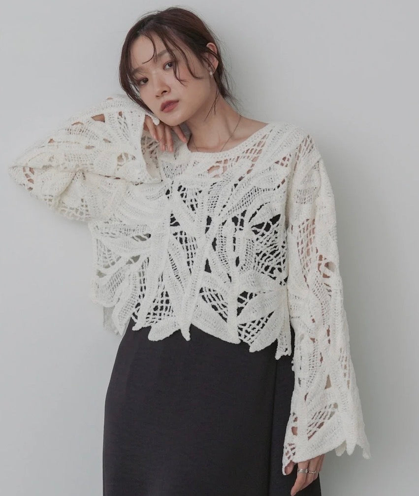 [JP] Mall Yarn Crochet Short Tops