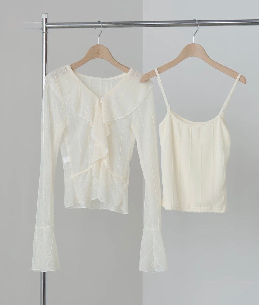 [JP] Sheer Frill Blouse