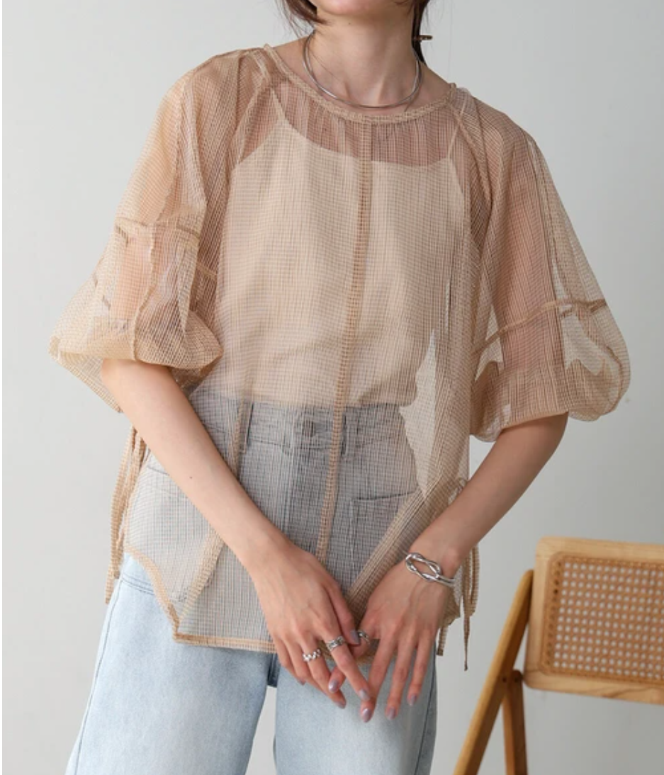 [JP] see-through ballon shirt