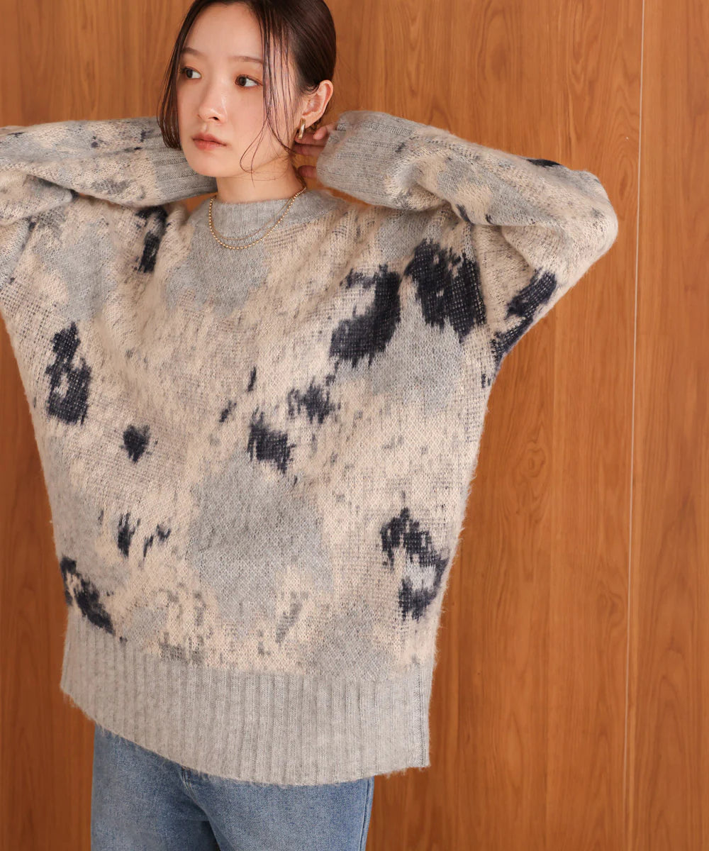 [JP] nuanced patterned knit top