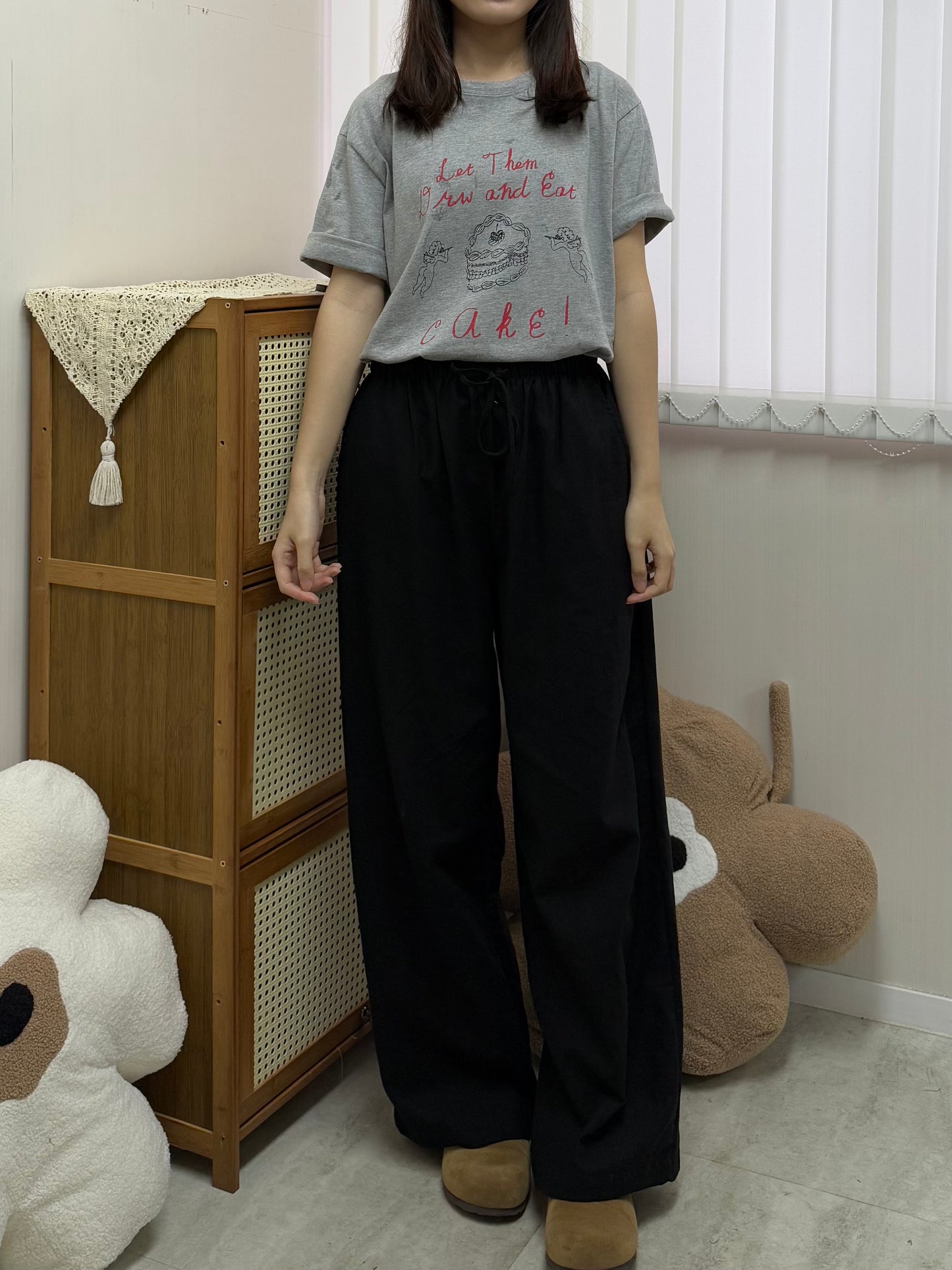 日常棉麻闊腳褲