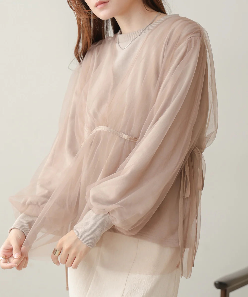 [JP] tulle layered sweat