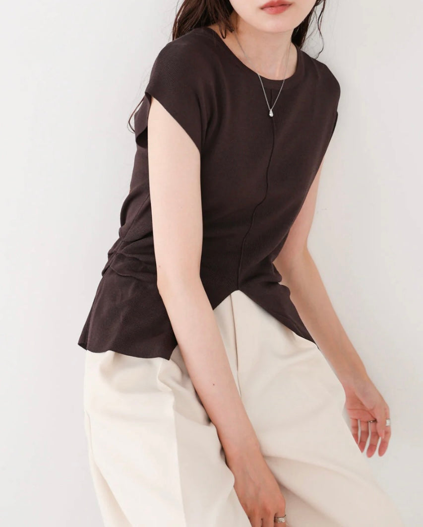 [JP] Front slit summer knit T-shirt