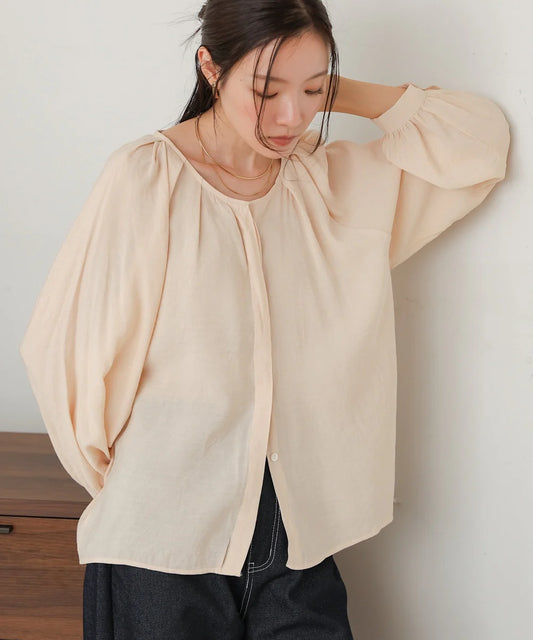 [JP] front tuck blouse