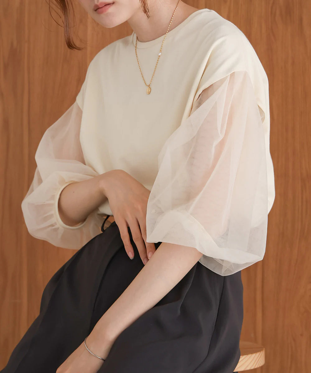 [JP] sheer volume sleeve tops