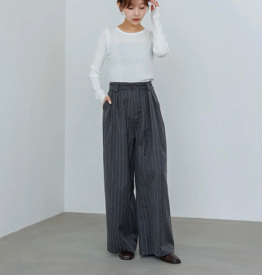 [JP] Striped herringbone pants