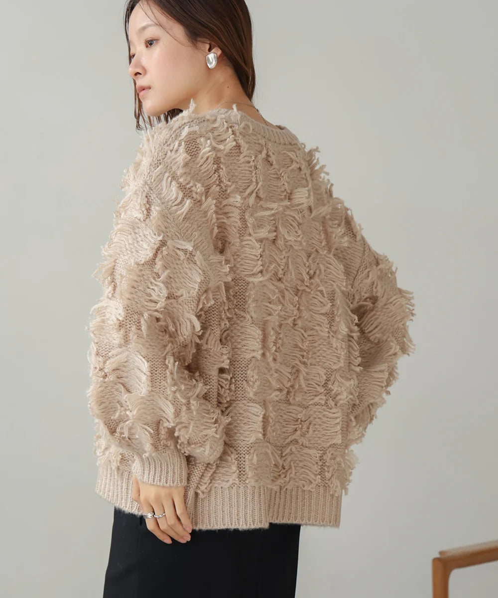 [JP] fringe knit tops