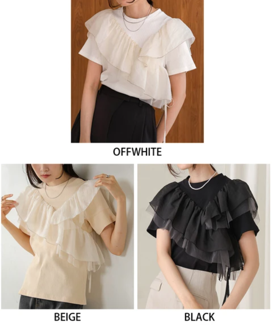 [JP] asymmetric frill docking cut and sew