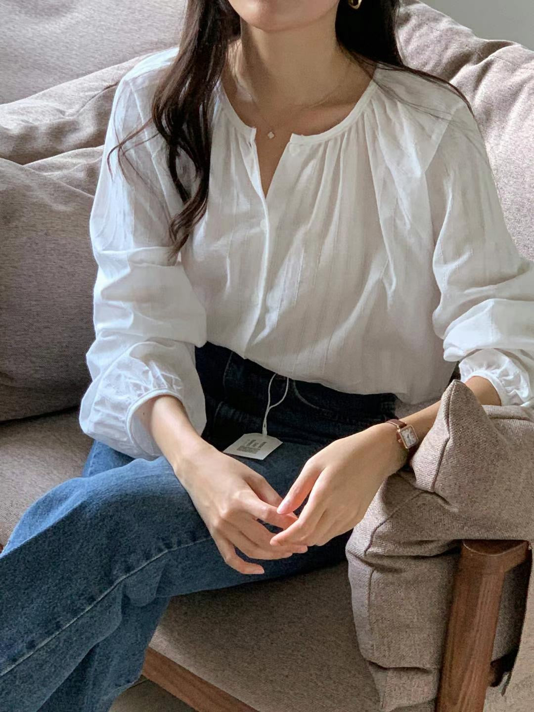 直間暗紋blouse