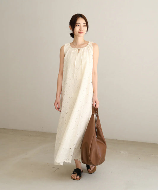 [JP] Cotton embroidered dress