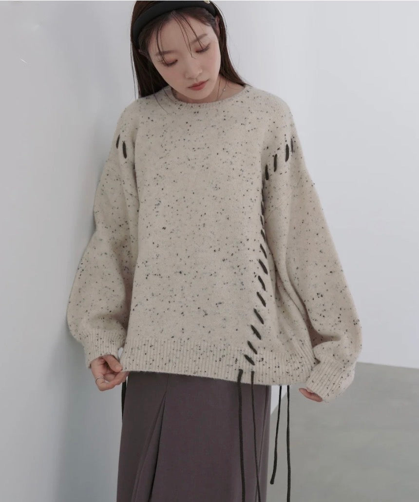 [JP] Chocolate chip-style lace-up tops