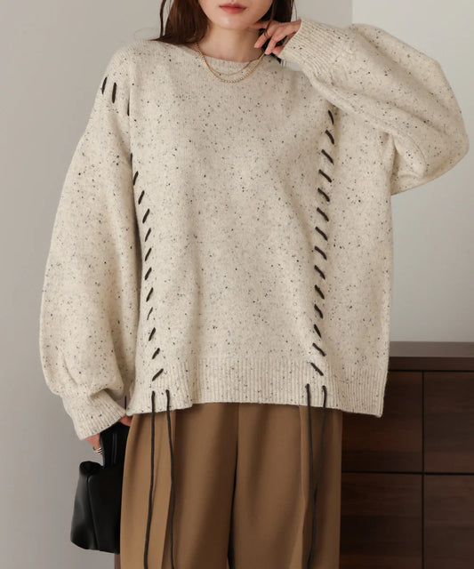 [JP] chocochip lace-up knit tops