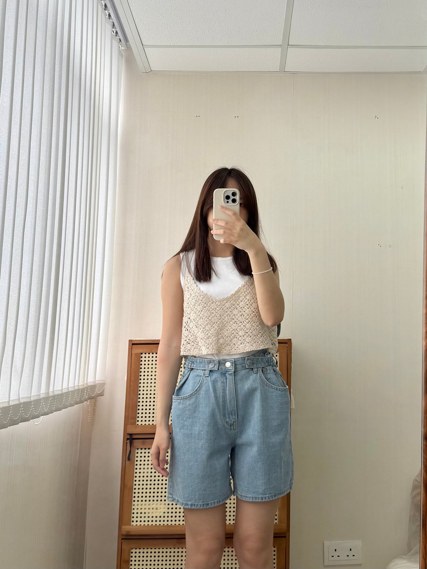 可調節扭扣牛仔褲