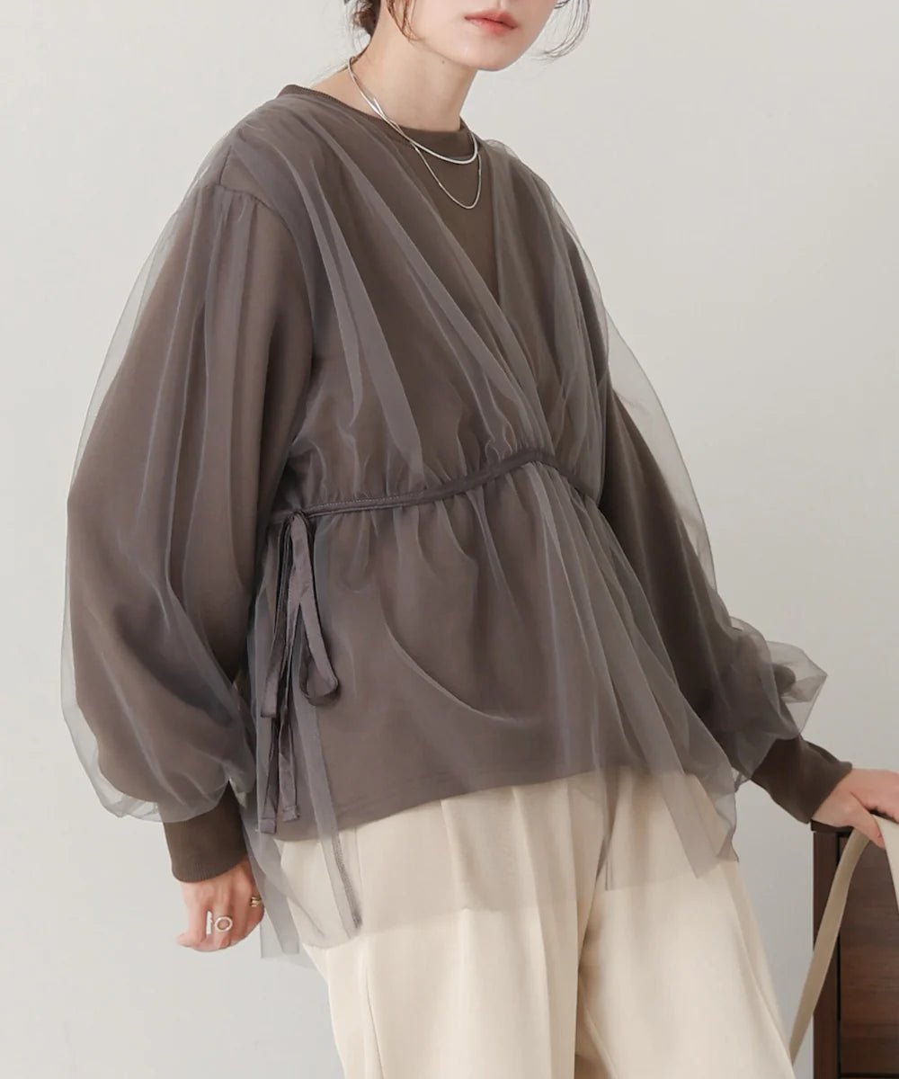 [JP] tulle layered sweat