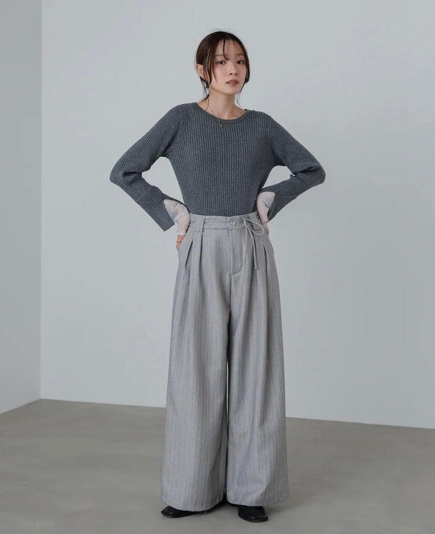 [JP] Striped herringbone pants