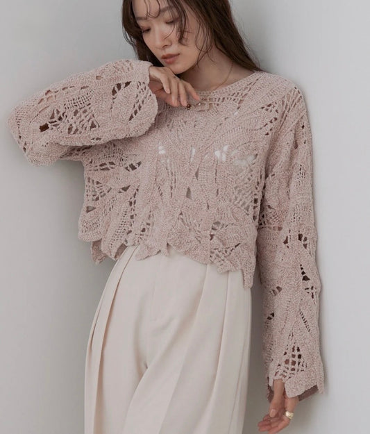 [JP] Mall Yarn Crochet Short Tops