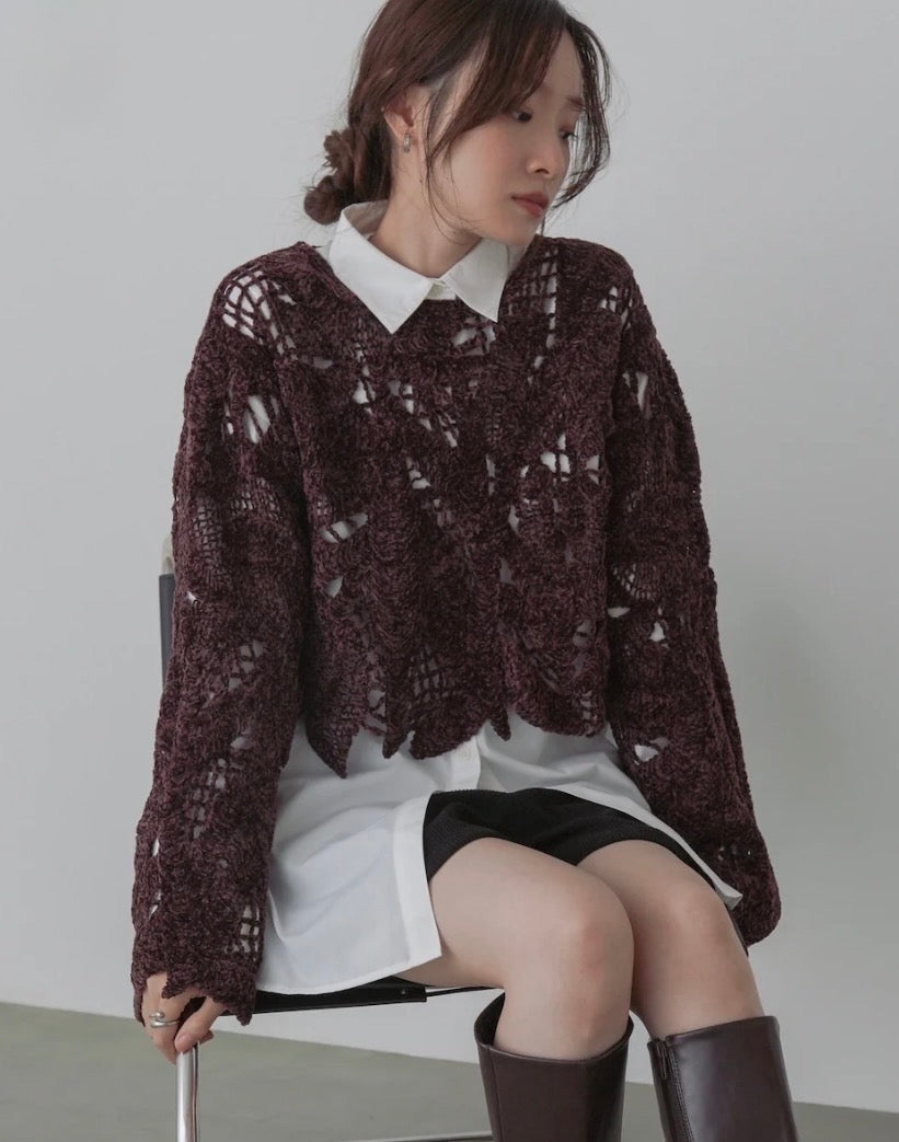 [JP] Mall Yarn Crochet Short Tops
