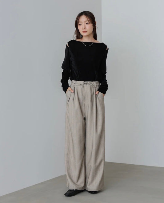 [JP] Striped herringbone pants