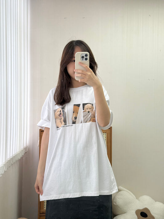 超可愛！金毛狗狗printed tee
