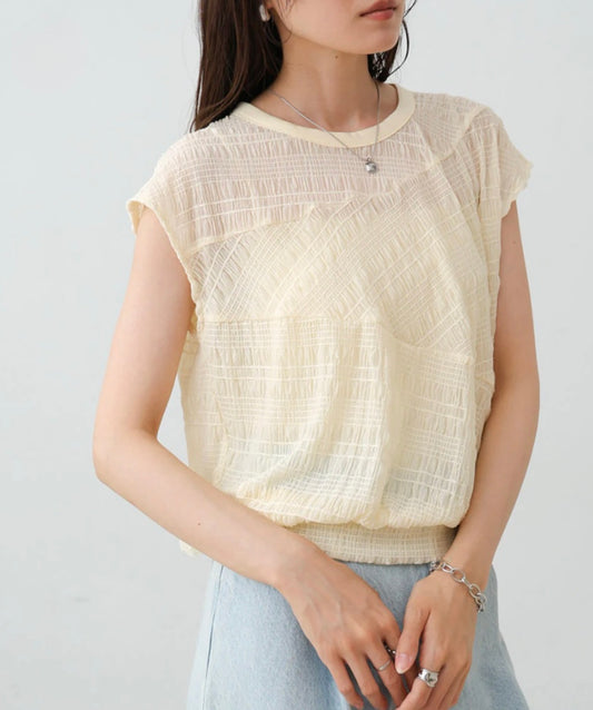 [JP] Shirring switching tops