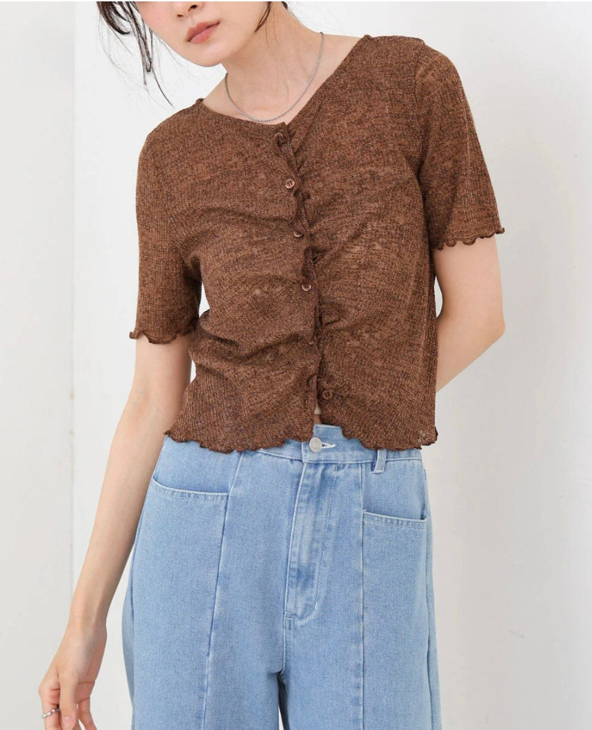 [JP] Wave design short sleeve cut and sew