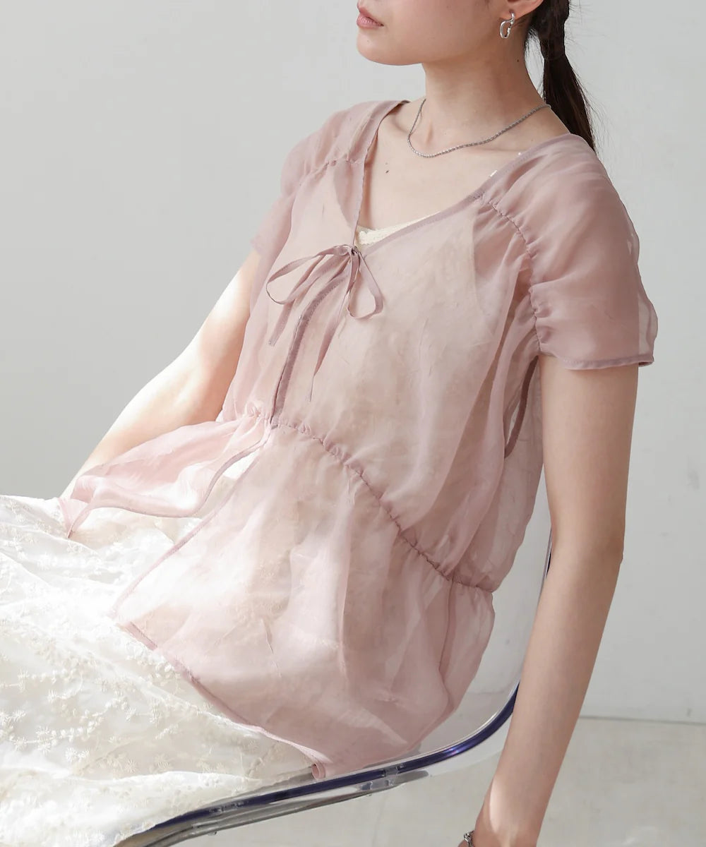 [JP] FRONT AND BACK 2WAY GATHERED BLOUSE