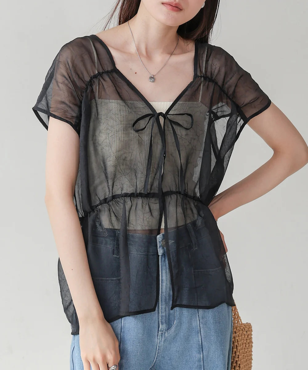 [JP] FRONT AND BACK 2WAY GATHERED BLOUSE